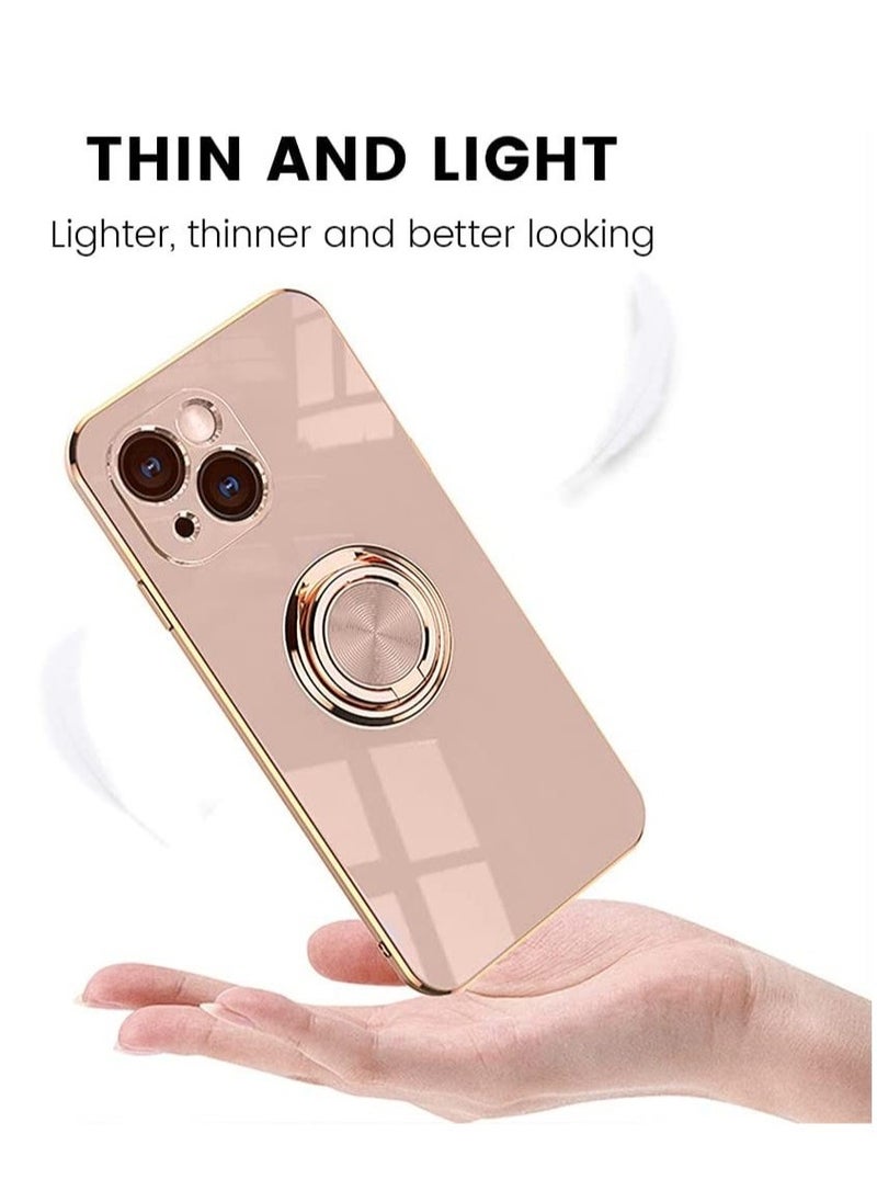 Raxoom AUFEWIHE iPhone 14 Pro Max Case - Slim Thin iPhone Cover, Ring Holder Magnetic Kickstand, Shockproof Protective Phone Cases - Light Pink - Image 1