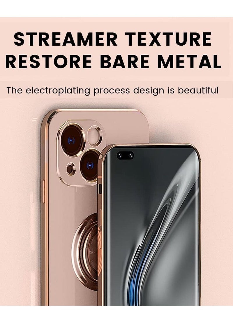 Raxoom AUFEWIHE iPhone 14 Pro Max Case - Slim Thin iPhone Cover, Ring Holder Magnetic Kickstand, Shockproof Protective Phone Cases - Light Pink - Image 4