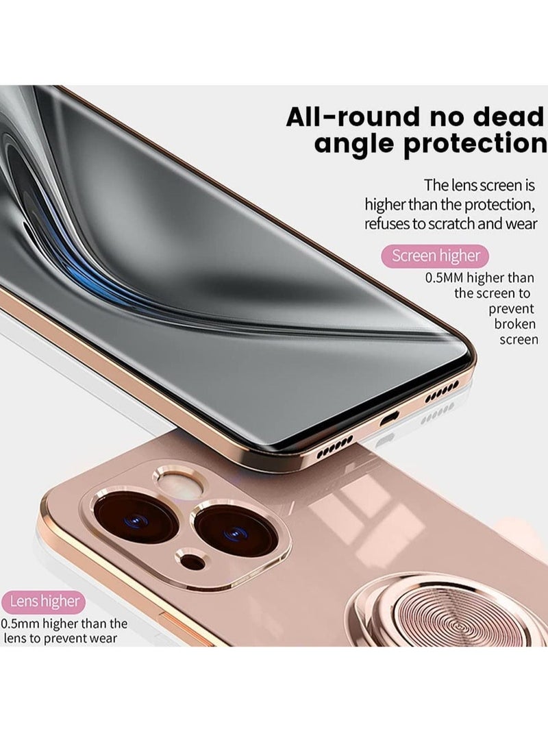 Raxoom AUFEWIHE iPhone 14 Pro Max Case - Slim Thin iPhone Cover, Ring Holder Magnetic Kickstand, Shockproof Protective Phone Cases - Light Pink - Image 2
