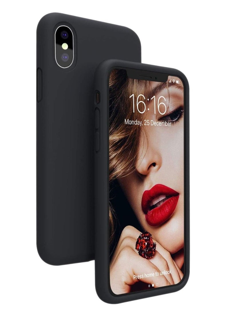 Phone Planet Case for iPhone X/iPhone Xs, [7FT Drop Protection] [Soft Anti-Scratch Microfiber Lining] Liquid Silicone Gel Rubber Phone Case, Full Body Drop Protection Cover Case, 5.8 inch, Black - Image 1