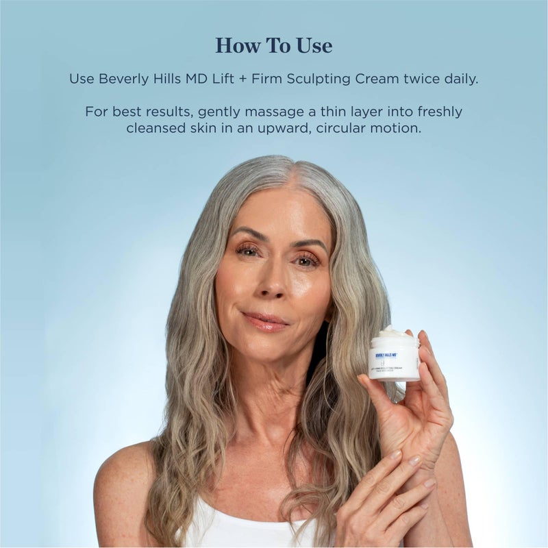Beverly Hills MD Lift & Firm Sculpting Cream- Tighten & Tone Skin, Anti-Aging Lotion for Smooth, Moisturized Complexion- Lift and Smooth Face, Neck, DÃ©colletÃ© w/Silk Peptides, + Aloe Vera, Vitamin E - Image 5