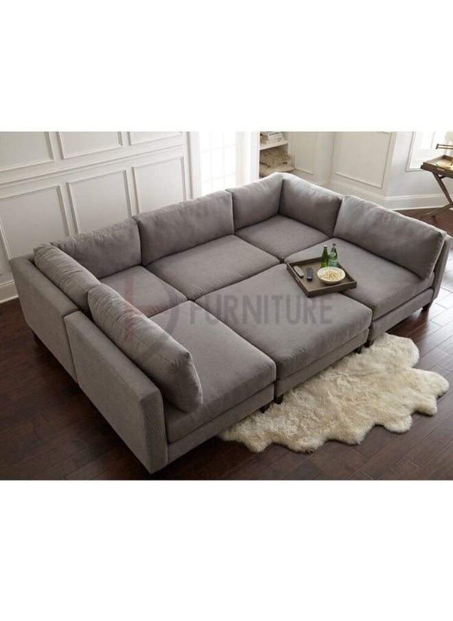 DIVINE FURNITURE - U & L Shape Modular Sectional Sofa - Image 1