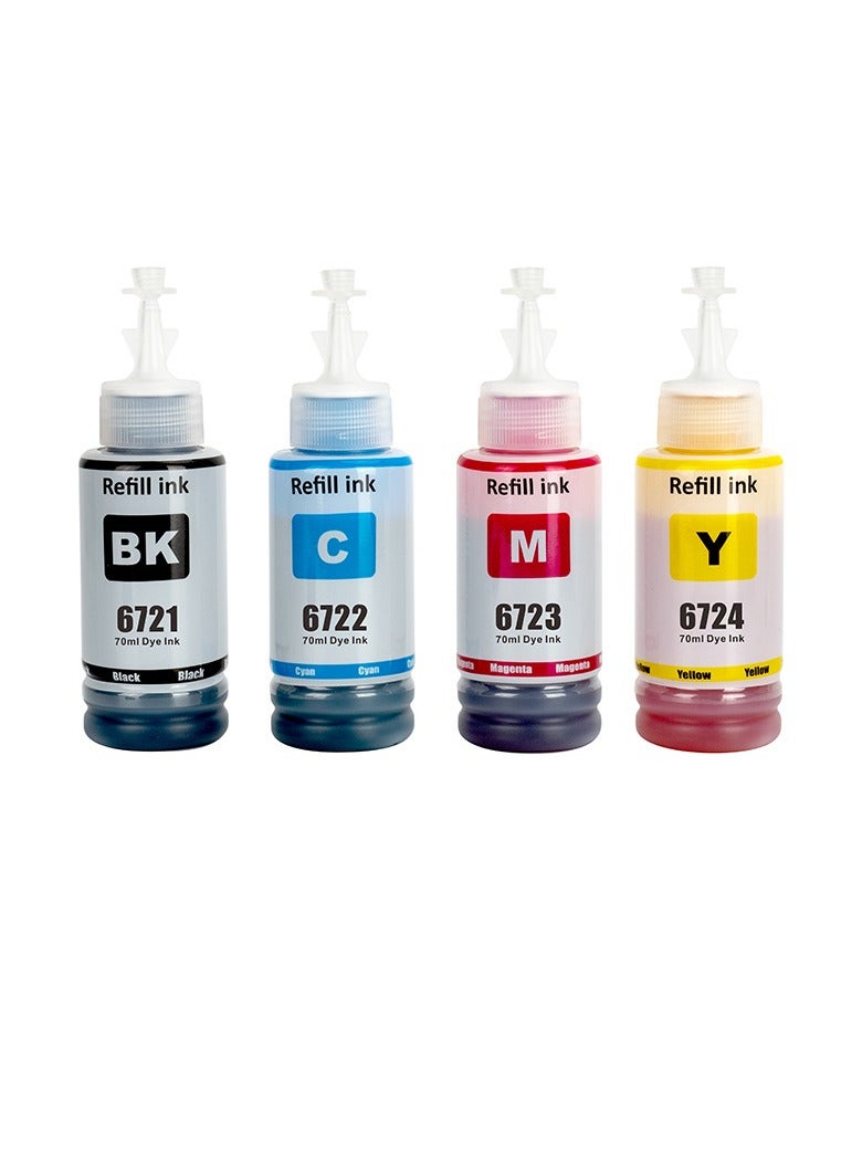 Ink Set 672 for EcoTank for EPSON Pack of 6 (M C Y BK) for Printer L360 L310 L1300 L551 L380  - Image 1