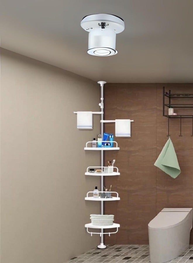 Generic Bathroom corner shelf with four shelves and a towel holder 