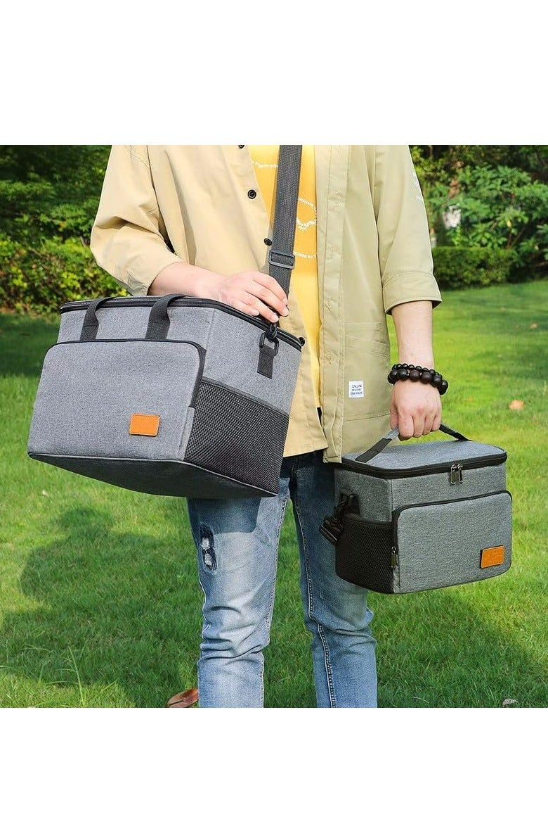 أوزيغالور حقيبة غداء كبيرة معزولة بسعة 22 لترًا، حقيبة حمل محمولة مع حزام قابل للتعديل، مقاومة للتسرب ومقاومة للماء للنزهات - Image 2