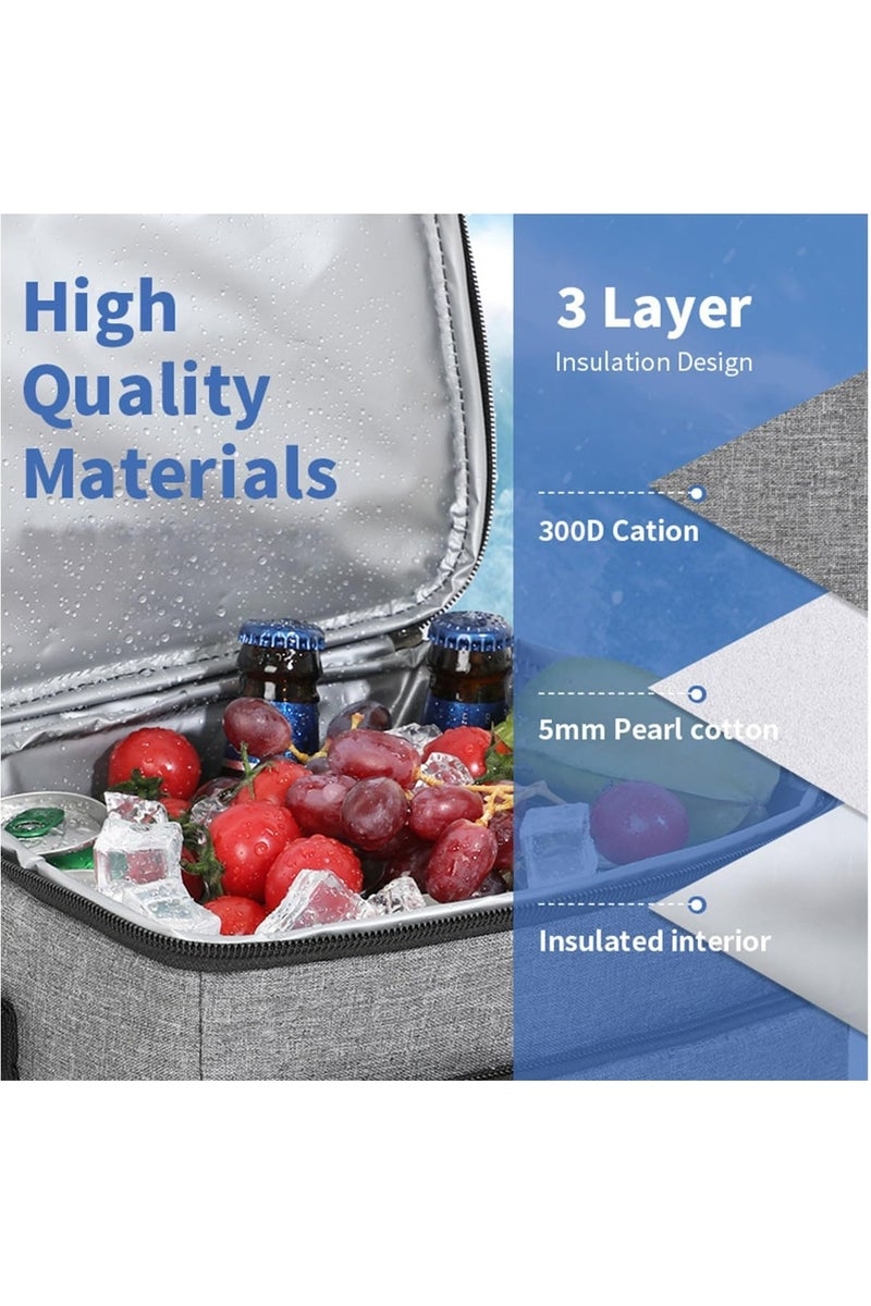 أوزيغالور حقيبة غداء كبيرة معزولة بسعة 22 لترًا، حقيبة حمل محمولة مع حزام قابل للتعديل، مقاومة للتسرب ومقاومة للماء للنزهات - Image 5