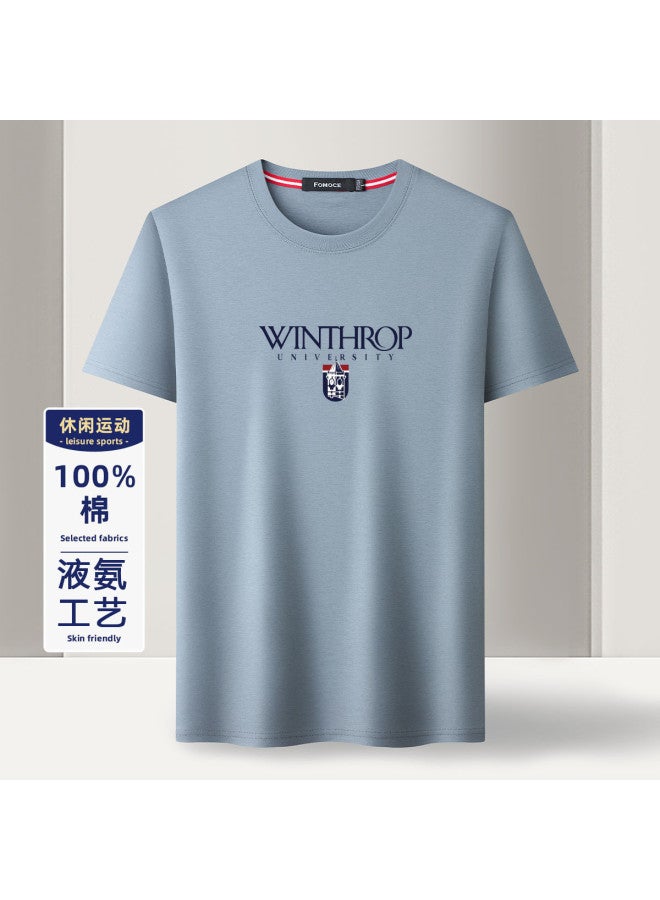 Fomoce new Summer Men's Loose Casual Short-sleeve T-shirt Trendy Sporty Base Layer Top - Image 2