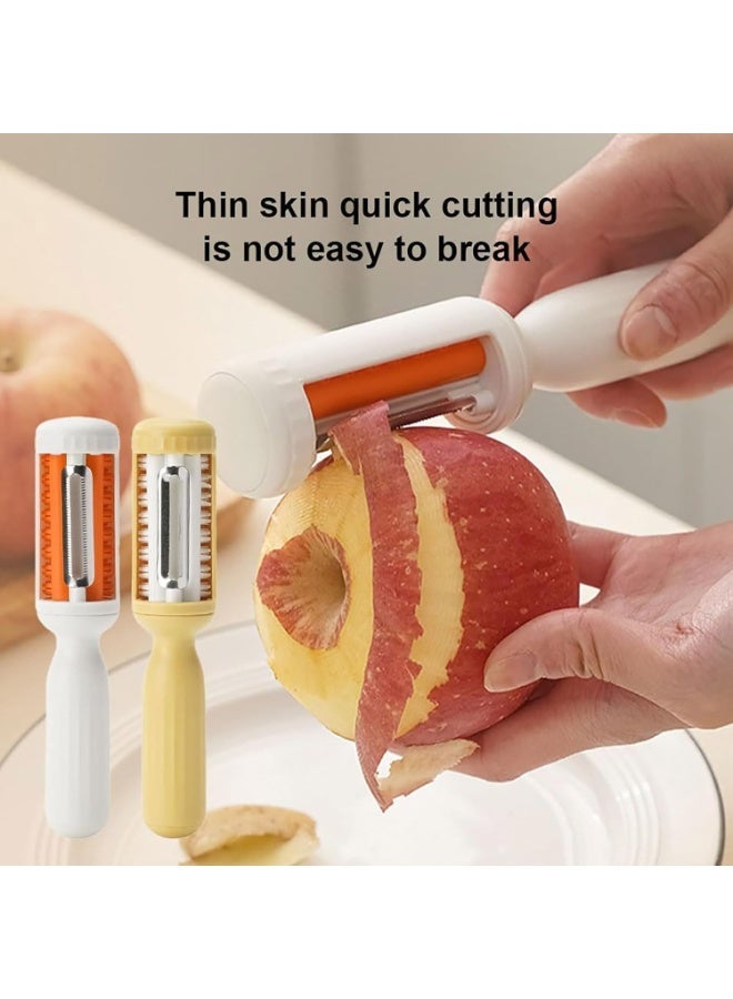 zoba Creative 2-In-1 Multifunctional Peeler Tool，Swivel Vegetable Peeler，Vegetable Fruit Peeler with Brush，Upgrade Stainless Steel Multifunctional Fruit Peeler，Kitchen Gadgets - Image 5