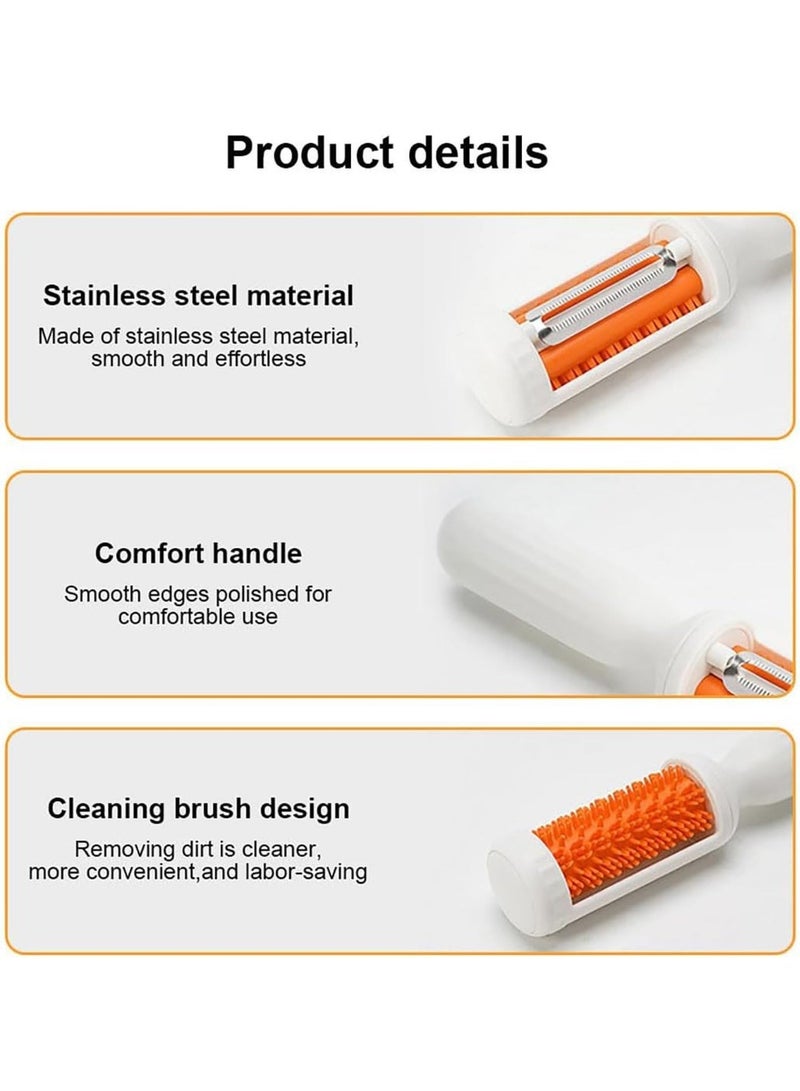 zoba Creative 2-In-1 Multifunctional Peeler Tool，Swivel Vegetable Peeler，Vegetable Fruit Peeler with Brush，Upgrade Stainless Steel Multifunctional Fruit Peeler，Kitchen Gadgets - Image 3