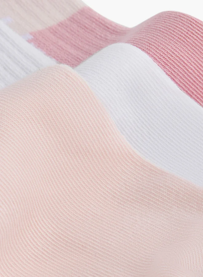 كابا Girls Colourblock Non-Terry Ankle Length Socks - Set of 3