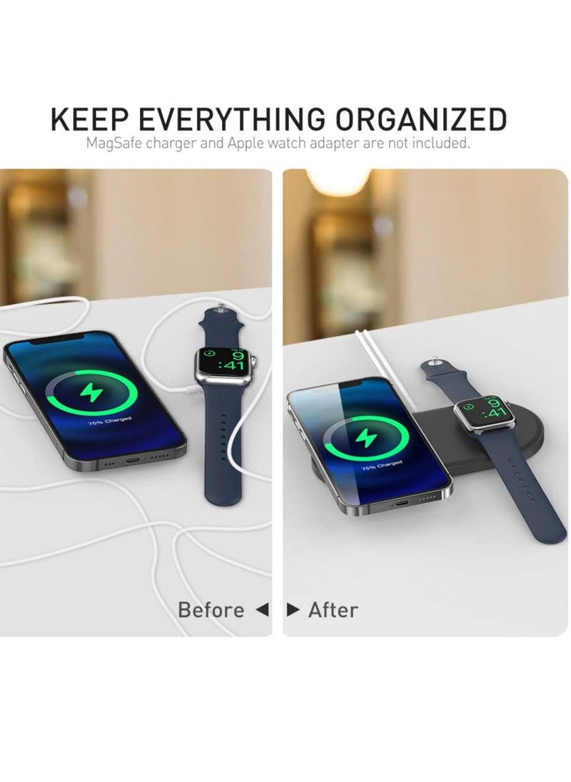 Suitable for MagSafe charging base iWatch&iPhone14 13 12 two-in-one silicone charging base