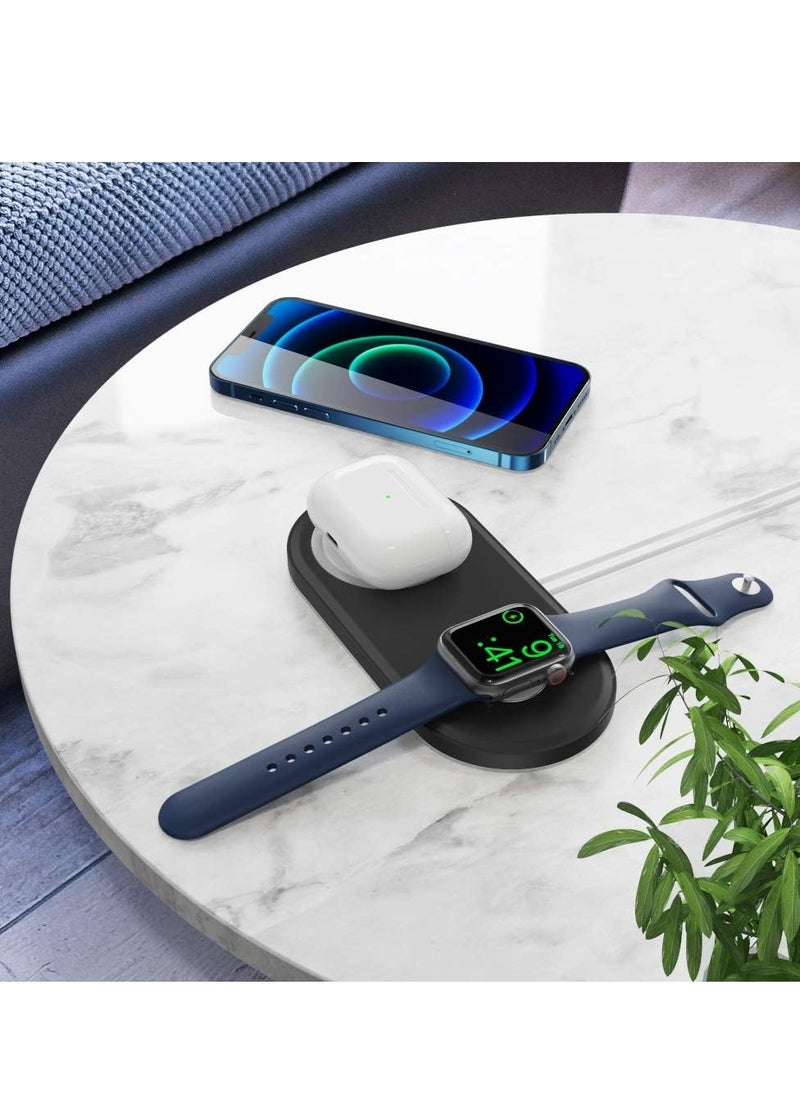 Suitable for MagSafe charging base iWatch&iPhone14 13 12 two-in-one silicone charging base
