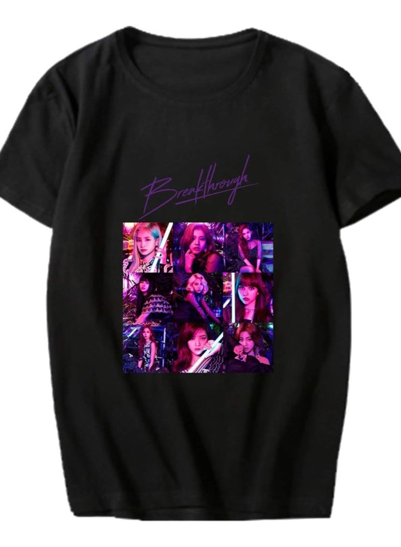 تي شيرت قطني مطبوع للجنسين منمرتين للرجال والنساء - ملابس مريحة لمحبي الكيبوب، ملابس يومية كاجوال