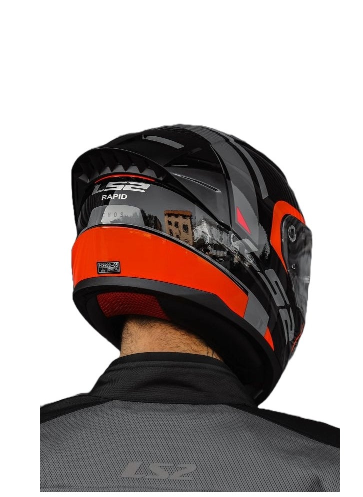 LS2 HELMETS LS2 FF353 RAPID FULL FACE RACING HELMET - SIZE XXL - COLOR Chos Black Red  - Image 2