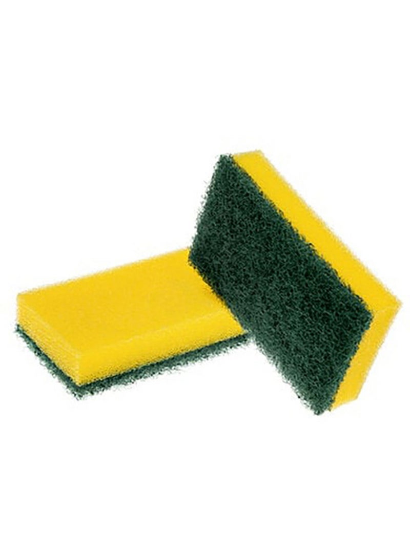 Scotch Brite 8-Piece Heavy Duty Classic Flat Laminate Scrub Sponge Yellow and Green - Image 2