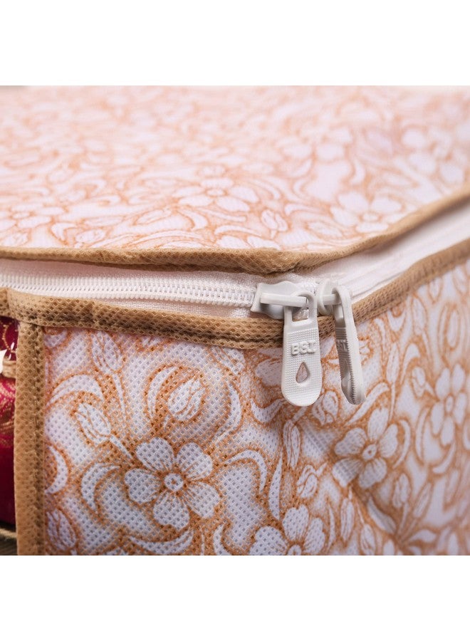 BMG Import Export Saree Cover Set Of 6 Non Woven Fabric Clothes Organiser For Wardrobe With Transparent Window And Zip Storage Bag Lehenga, Suit, Dress Packing Covers Towels Clothes, 35 Cm, 22 Beige - Image 5