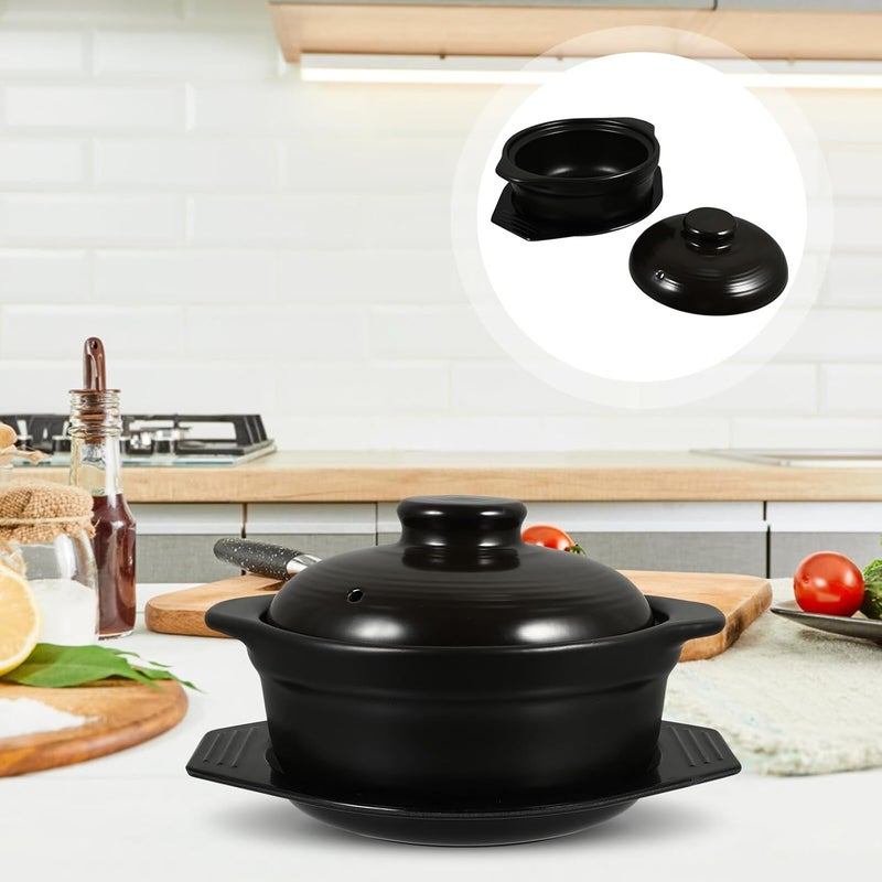 SMASOLO Ceramic Casserole Pot with Lid Non-stick Smooth Interior Heat Retention Stew Saucepan for Home Cooking Rice Soup Stew Stovetop Use - Image 5