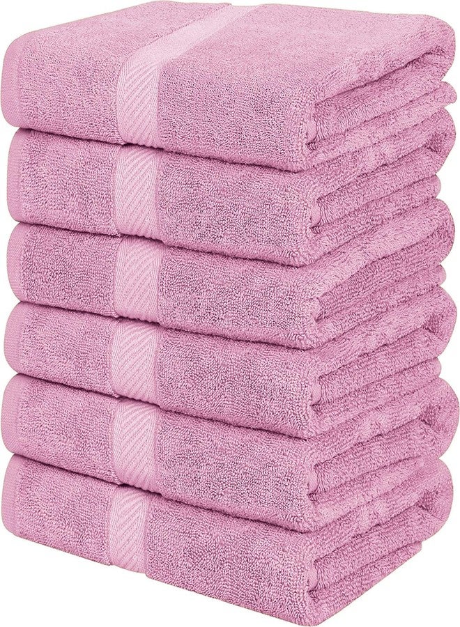 Simpli-Magic Cotton Set, Bath Towels, Pink, 24 x 46 Inches, 6 Count - Image 1