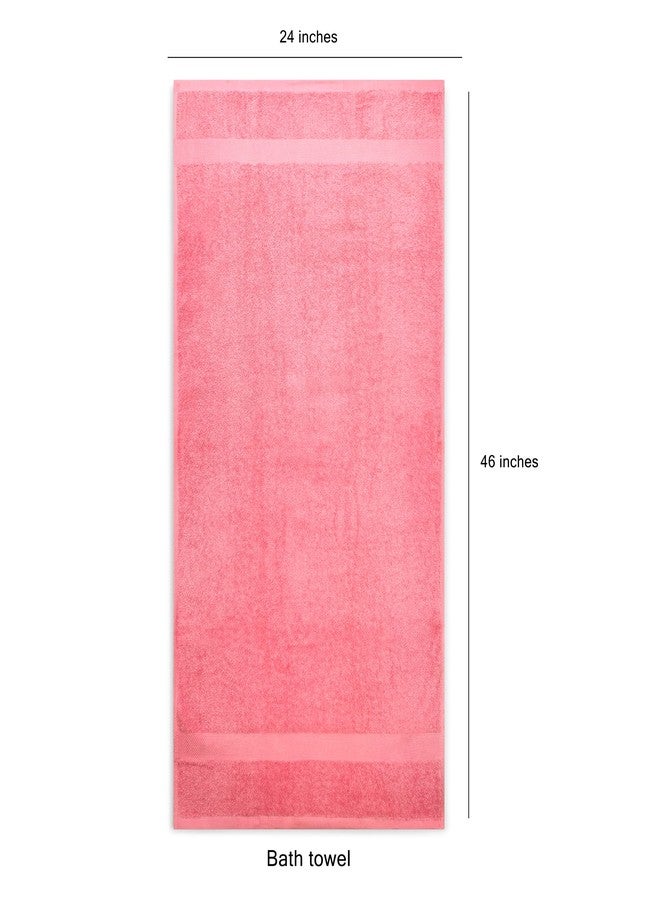 Simpli-Magic Cotton Set, Bath Towels, Pink, 24 x 46 Inches, 6 Count - Image 5