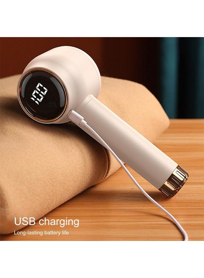 Rechargeable Lint Remover with Digital Display, Long Battery Life, Portable Design, Ergonomic Handle (Beige) - Image 4