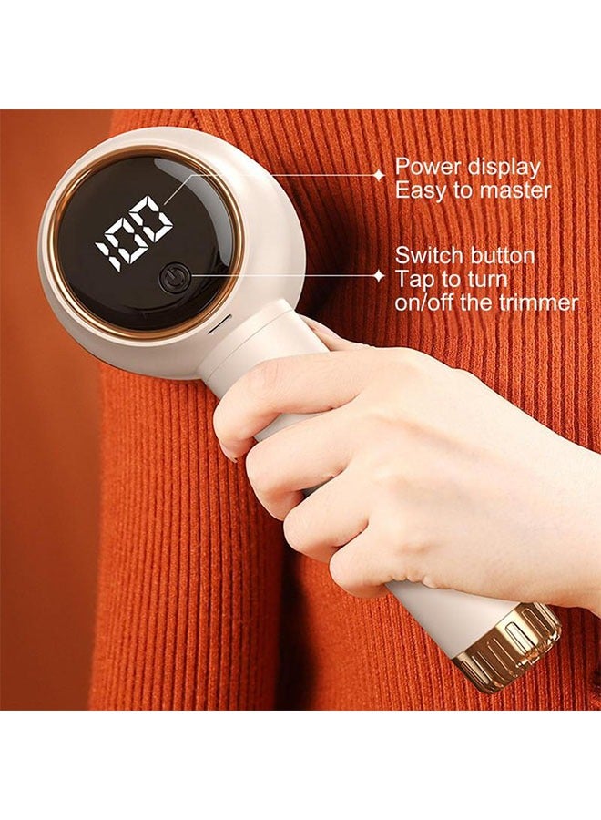 Rechargeable Lint Remover with Digital Display, Long Battery Life, Portable Design, Ergonomic Handle (Beige) - Image 3