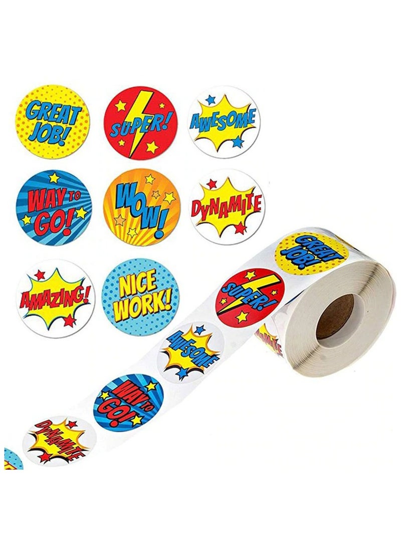 Wownect 6 Style Encouragement & Colorful Thank You Stickers Round [1 Inch, 1000 Pcs] – Motivational Labels for Envelopes, Gift Boxes, Cards & Crafts (Pack of 2) - Image 4