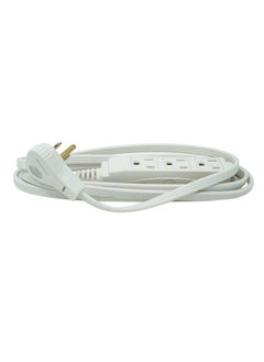 Woods Woods Slimline 2241 Flat Plug Extension Cord 3 Wire 16 Gauge 8 Foot 3 Outlet Neutral White Indoor Extension Cord  - Image 1