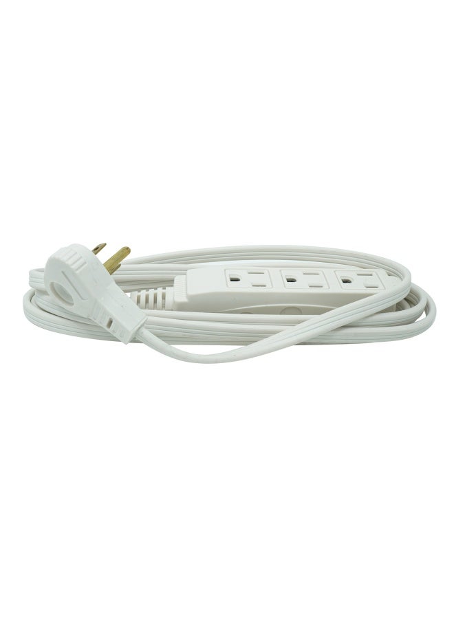 Woods Slimline 2241 Flat Plug Extension Cord 3 Wire 16 Gauge 8 Foot 3 Outlet Neutral White Indoor Extension Cord - Image 1