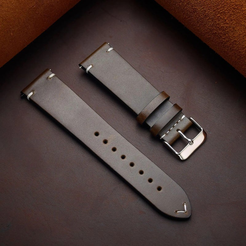Bluejw BEAEN 18mm 19mm 20mm 21mm 22mm 24mm Replacement Leather Fur Watch Strap Compatible with Garmin Samsung Huawei Smart Watches – Easy to Replace the Watch Strap - Image 1