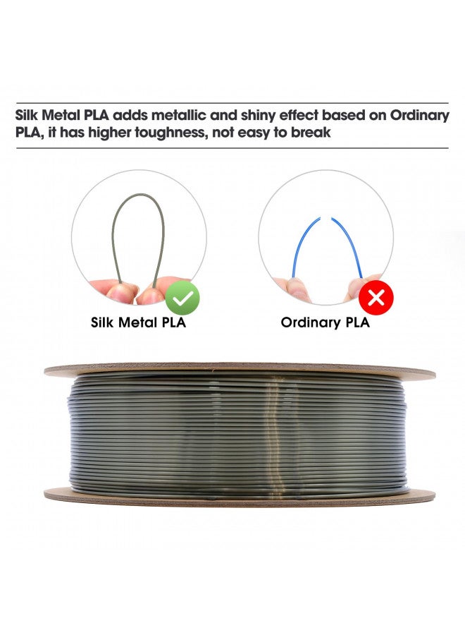 eSUN eSUN Silk Metal PLA Filament 1.75mm, Silky Metallic 3D Printer Filament PLA, Dimensional Accuracy +/- 0.05mm, 1KG Spool (2.2 LBS) 3D Printing Filament for 3D Printers, Silk Bronze  - Image 5