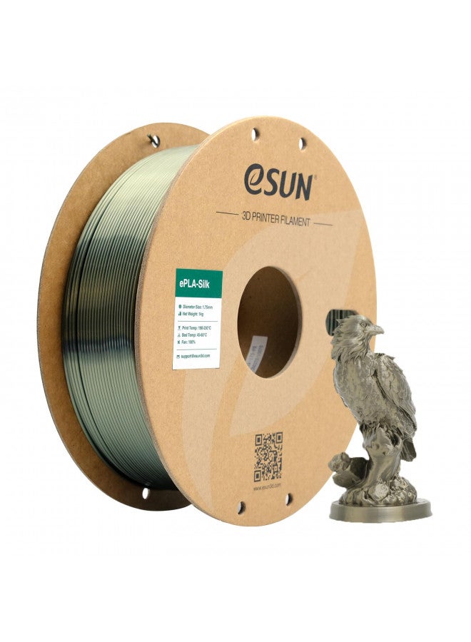 eSUN eSUN Silk Metal PLA Filament 1.75mm, Silky Metallic 3D Printer Filament PLA, Dimensional Accuracy +/- 0.05mm, 1KG Spool (2.2 LBS) 3D Printing Filament for 3D Printers, Silk Bronze  - Image 1