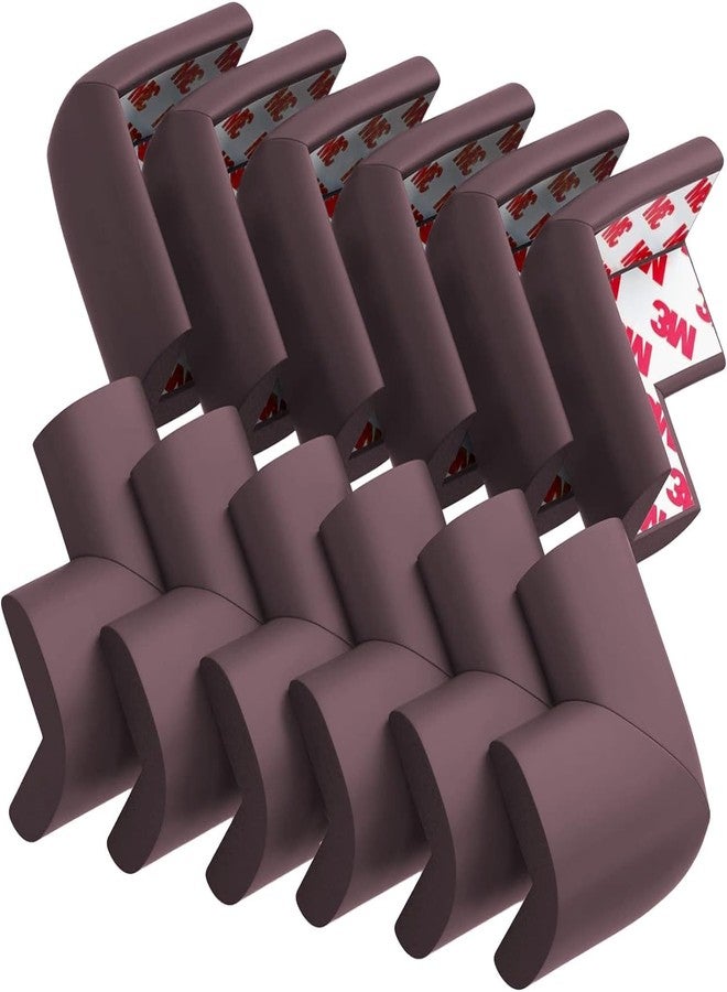 XBEY 12 Pack Soft Corner Protector Baby Proofing Edge and Corner Guards I Pre-Taped Corner Protectors I Child Safety Edge Guards I Soft Rubber Foam Furniture Corner Bumper Guards (16, Brown) - Image 1