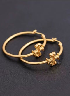 TB Tory Burch Kira Goldtone Logo Hoop Earrings  - Image 4