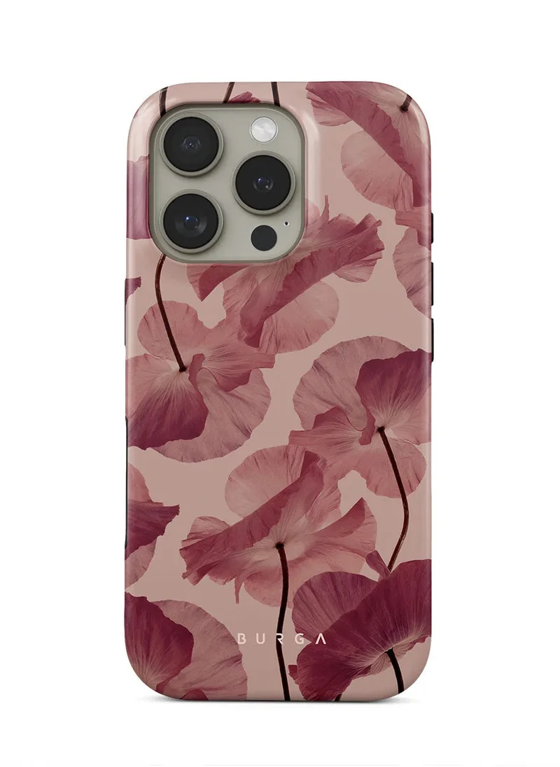 BURGA iPhone 16 Pro Max Case, 2 Piece Hard Shell + TPU Silicone Interior, Shock Absorption, All Port Accessible, Raised Bezel For Screen & Camera Protection, Never Fading HQ Print,Tender
