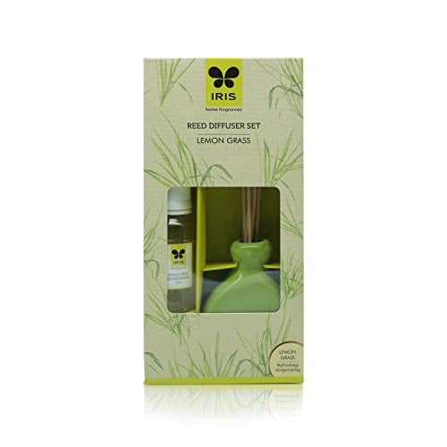 IRIS Lemongrass Reed Diffuser Set | Long-Lasting Refreshing Natural Fragrance for a Fresh Ambience | 45ml - Image 1