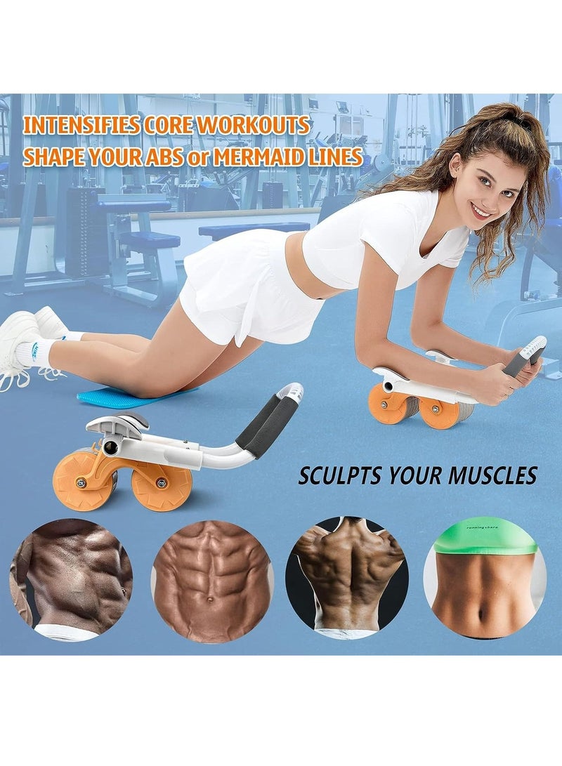 RaboS عجلة الأسطوانة ABS مع الموقت ، ترقية جديدة عجلة تمرين البطن الارتداد التلقائي للمبتدئين ، مع حصيرة الركبة للياقة البدنية تدريب قوة الجسم صالة الألعاب الرياضية المنزلية - Image 3