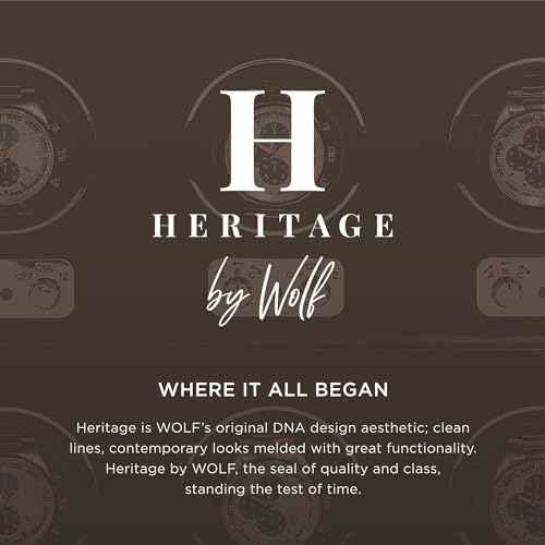 Wolf Designs Wolf Heritage Single Winder with Storage, Black - Secure Fit with Patented Lock-in Dynamic Cuff - for Bigger, Heavier Watches - Vegan Leather & Glass Cover - Includes Universal Adapter - Image 5