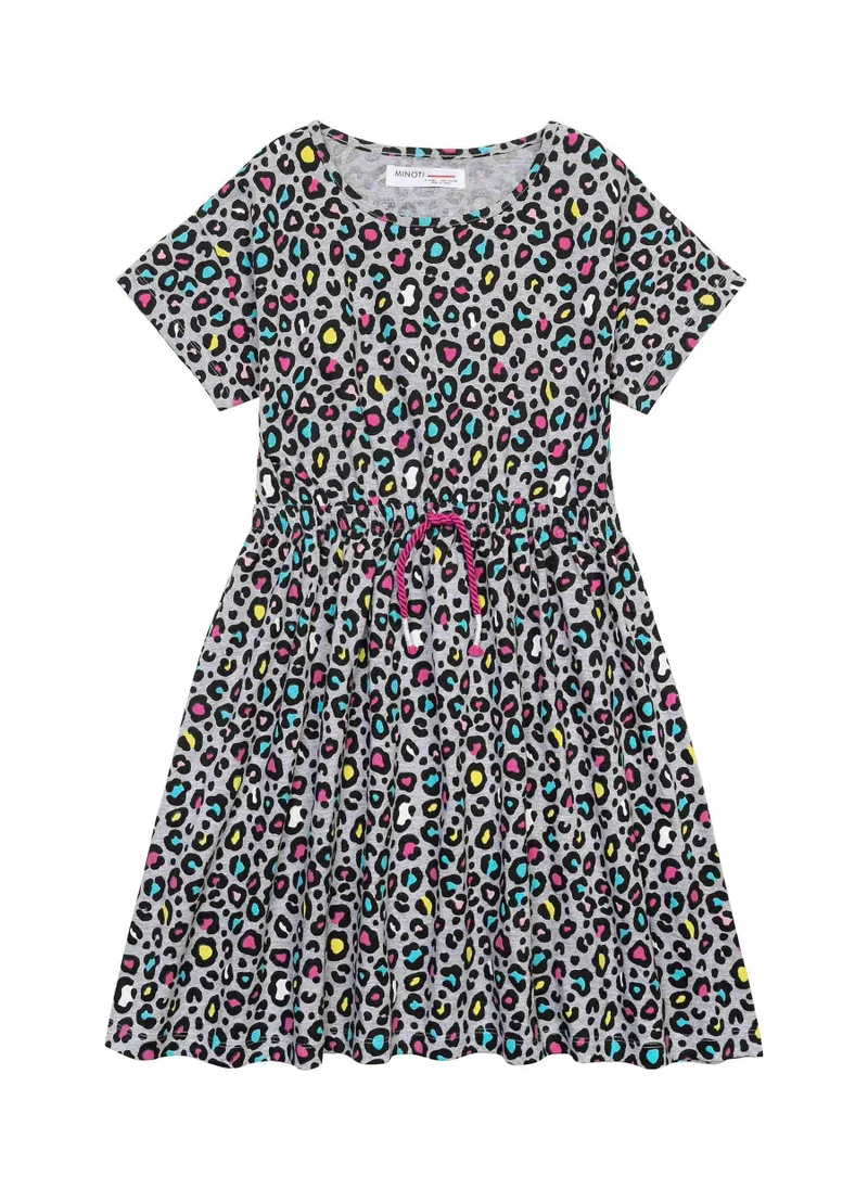 MINOTI Teens  Printed dress with a tied waist