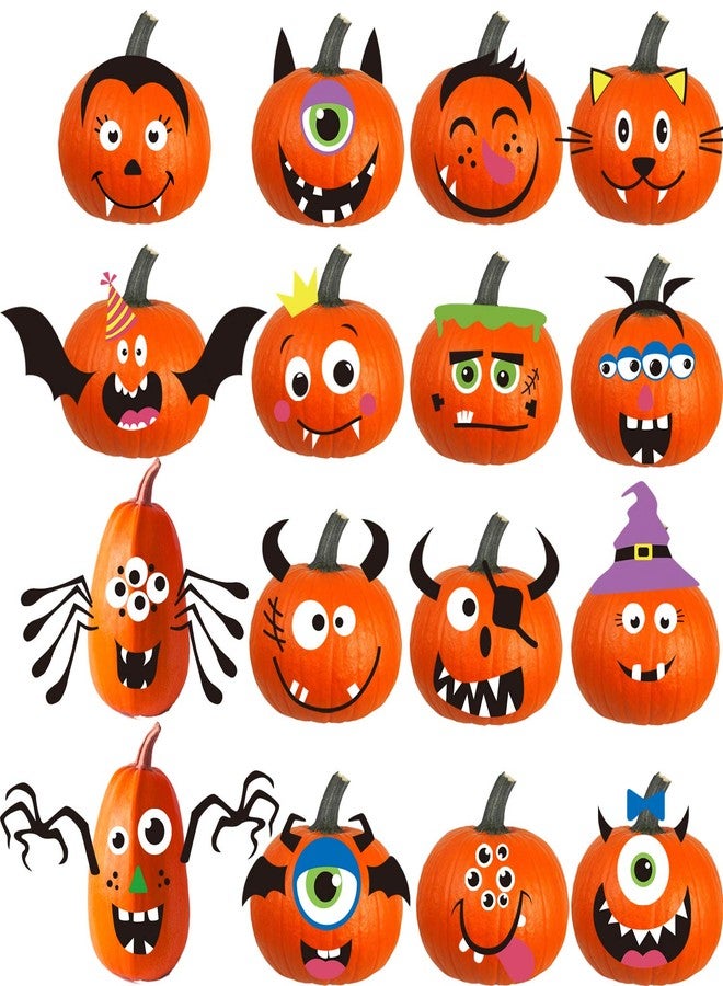 DIYASY Foam Pumpkin Decorations Craft Kit,32 Pcs Halloween DIY Pumpkin Face Stickers for Kids Halloween Party Decoration 2 Pack - Image 1