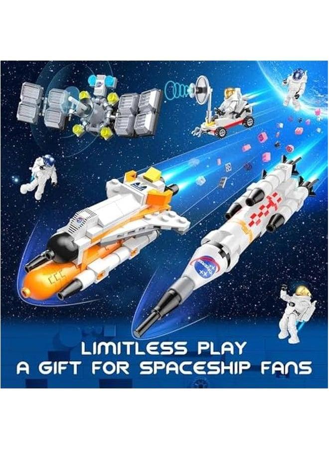 Loquat Space Exploration Shuttle Toy Building Set for 6, 7, 8, 9, 10+ Year Old Boys Kids, STME Project Rocket Spaceship Toys Kit with 4 Astronauts, Ideal Birthday Girls (415PCS) - Image 1