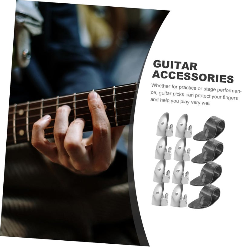 12pcs Electric Guitar Picks Variety Pack Folk Thumb Finger Picks Material for Beginners and Pros - Image 2