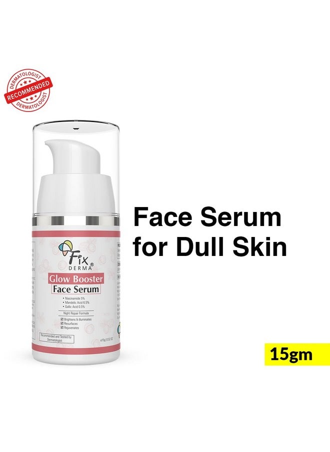 FIXDERMA 5% Niacinamide Serum Glow Booster Face Serum With 6.5% Mandelic Acid & 0.5% Gallic Acid | Skin Brightening Serum | Face Serum For Men & Women - 15G  - Image 2