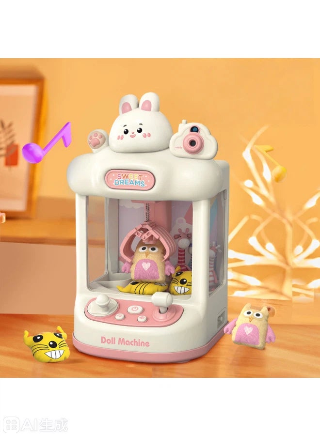 Kids Cartoon Claw Machine - Mini Home Arcade with Plush Dolls & Capsule Toys, Projection, LED Lights & Music - Fun Pretend Play Game - Image 4