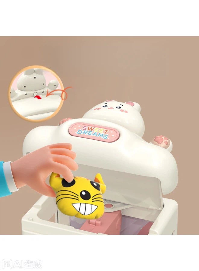 Kids Cartoon Claw Machine - Mini Home Arcade with Plush Dolls & Capsule Toys, Projection, LED Lights & Music - Fun Pretend Play Game - Image 2