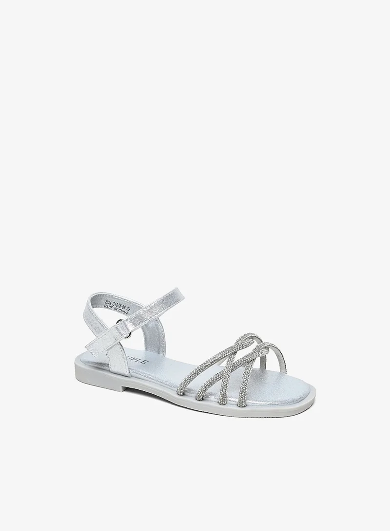Cuple Girls embellished slingback slide sandals