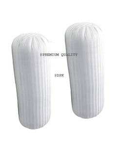 DPK DPK MicroFiber Satin Strip Bolster 10X27 inches White Set of 2  - Image 2