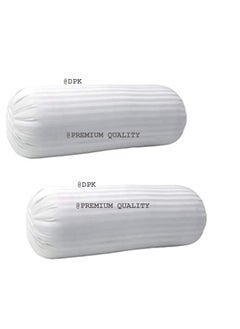 DPK DPK MicroFiber Satin Strip Bolster 10X27 inches White Set of 2  - Image 4