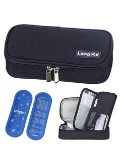 Leng Ke Insulin Cooler Travel Carrying Case Diabetic Medication Cooling Bag with 2 Ice Packs Insulated Organizer Medication Cooler Bag for Insulin Pens Compact for Daily Life and Trips  - Image 1