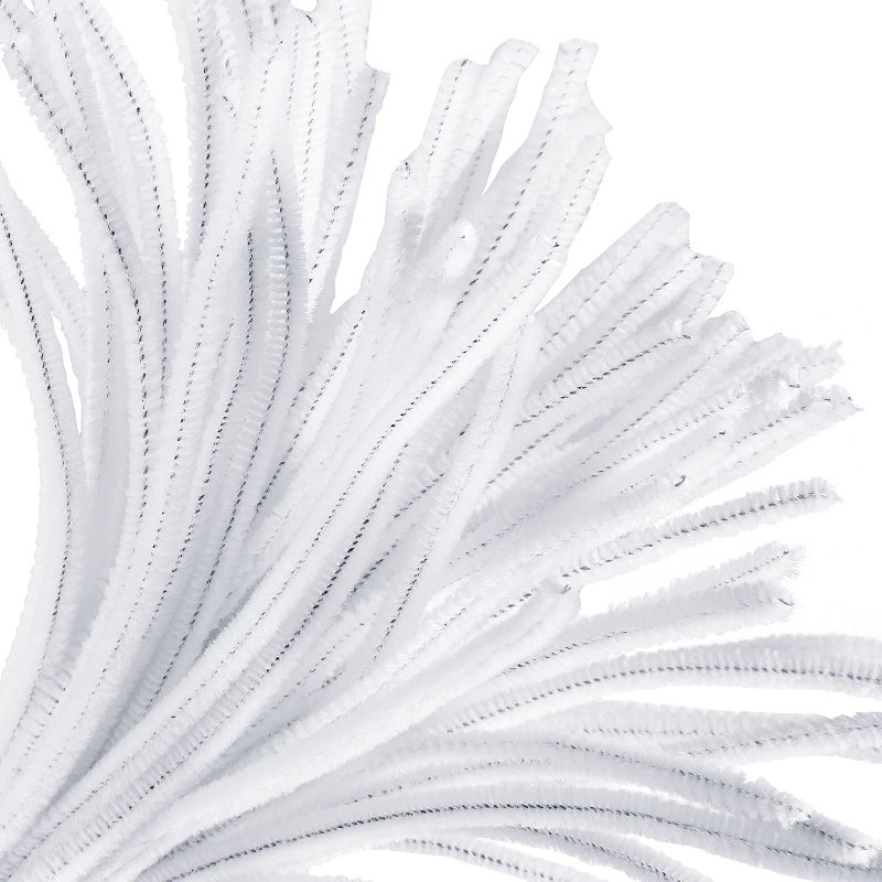 Cuttte Cuttte Pipe Cleaners Craft Supplies - 100pcs White Pipe Cleaners Craft Kids DIY Art Supplies (6 mm x 12 inch)  - Image 3