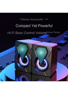 Generic RGB Colorful Mini USB Wired Speakers - Desktop Computer Sound System  - Image 1